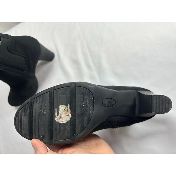 Anne Klein Black Chelsea Ankle Boots black suede stretchy ankle size 10 - Picture 6 of 7